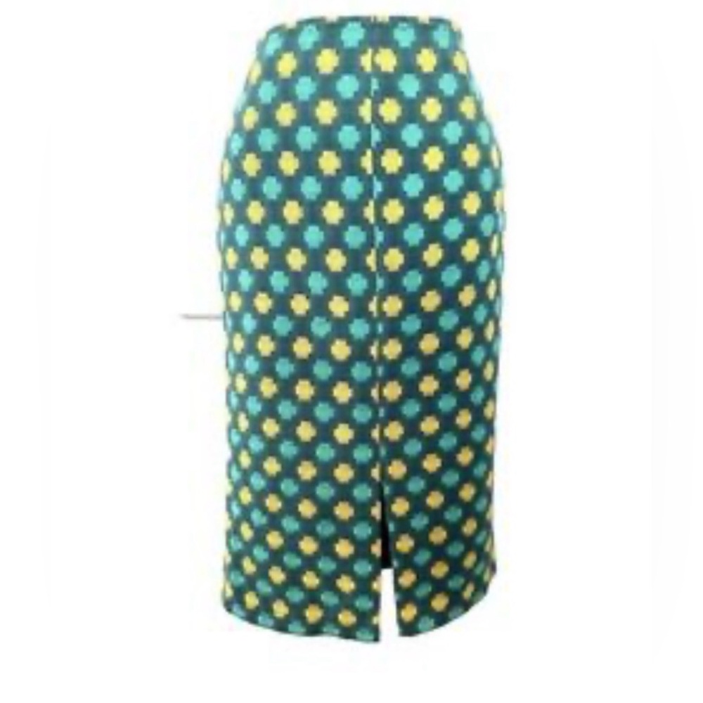 Boden Teal and Mustard Polka-Dot Knit Pencil Skirt🌿 - Picture 7 of 7